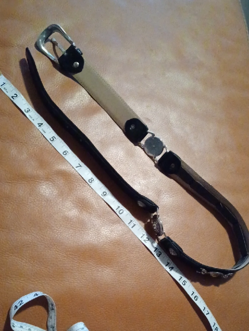 Women's Black Leather Medallion Belt